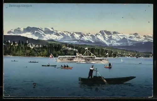 AK Zürich, Zürichsee und Glärnisch