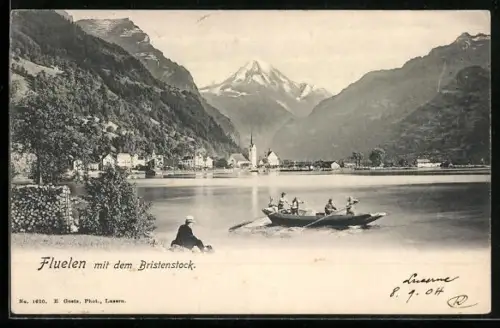 AK Fluelen, Uferpartie mit dem Bristenstock