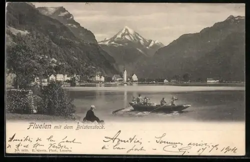 AK Fluelen, Uferpartie mit dem Bristenstock