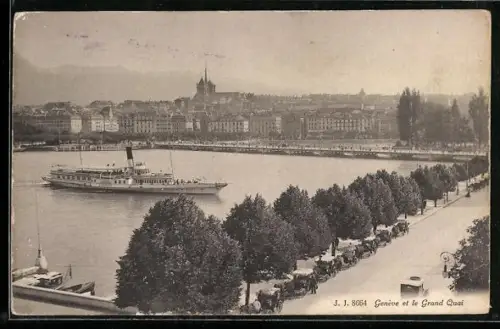 AK Genève, Panorama et le Grand Quai