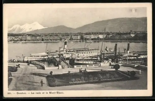 AK Geneve, La Rade et le Mont-Blanc
