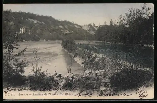 AK Genève, Jonction de l`Arve et du Rhône