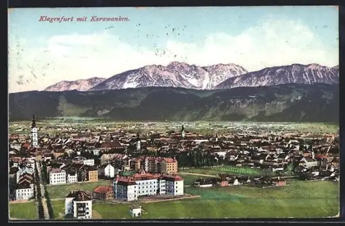 AK Klagenfurt, Panorama mit Karawanken