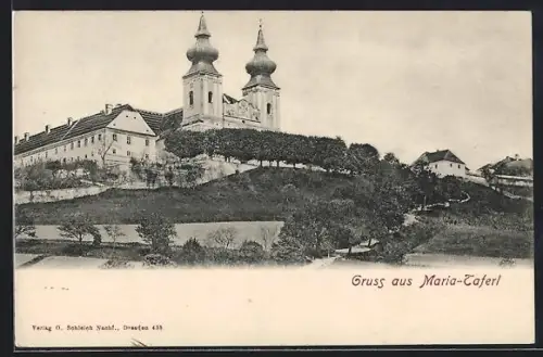 AK Maria-Taferl, Wallfahrtskirche auf dem Hügel