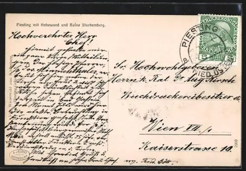 AK Piesting, Hohewand und Ruine Starhemberg