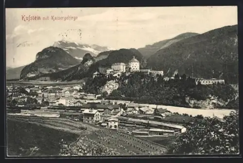 AK Kufstein, Schloss und Kaisergebirge