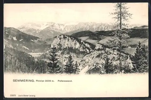 AK Semmering, Raxalpe und Polleroswand, Bergpanorama