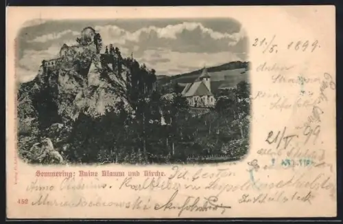 AK Semmering, Ruine Klamm und Kirche