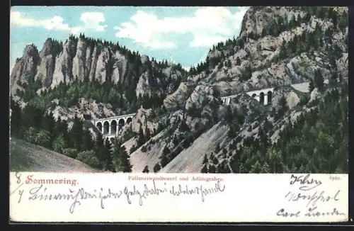 AK Semmering, Polleroswandtunnel und Adlitzgraben
