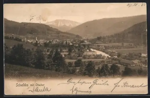 AK Scheibbs, Ortsansicht mit Ötscher