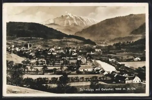 AK Scheibbs /N.-Ö., Panorama mit Ötscher