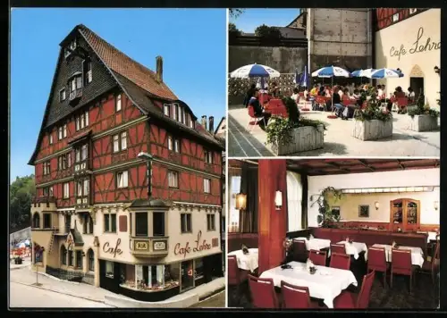 AK Rottweil /N., Café Lehre, Aussenansicht, Terrasse, Gastraum