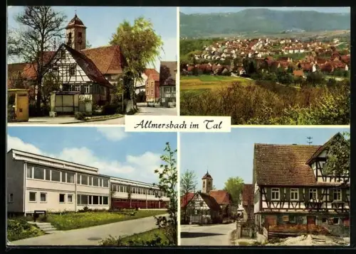 AK Allmersbach im Tal, Kirche, Fachwerkhäuser, Schule, Ortsansicht