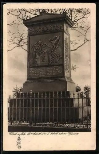 AK Wesel a. Rh., Denkmal der II. Schill`schen Offiziere