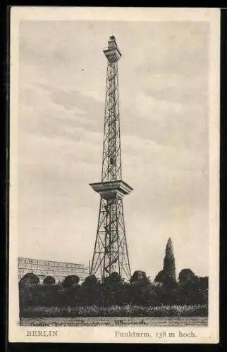 AK Berlin-Charlottenburg, Blick zum Funkturm