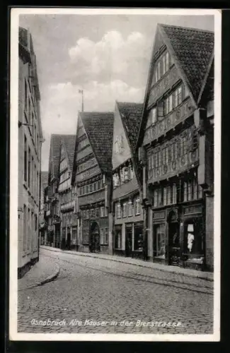 AK Osnabrück, Alte Häuser in der Bierstrasse