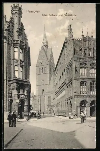 AK Hannover, Altes Rathaus und Marktkirche