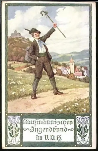 AK Karte des Kaufmännischen Jugendbunds im Verband Deutscher Handlungsgehilfen