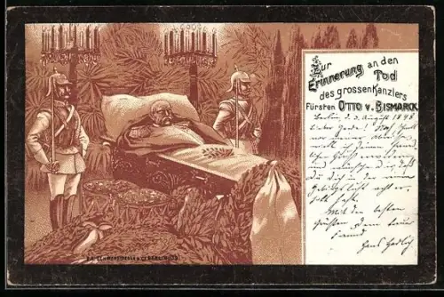 AK Erinnerung an den Tod des grossen Kanzlers Fürsten Otto von Bismarck