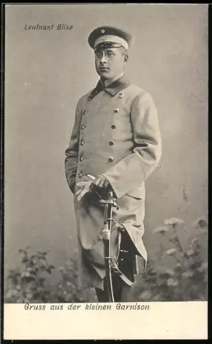 AK Leutnant Bilse in Uniform, Gruss aus der kleinen Garnison