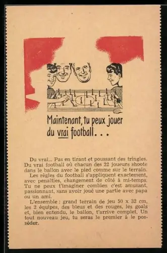 AK Bruxelles, Lartex, Jeu de Football, Bon de Commande, Tischfussballspiel für Kinder