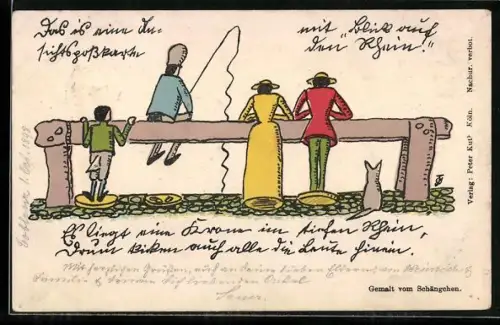 AK Köln, Puppen, gemalt vom Schlängchen