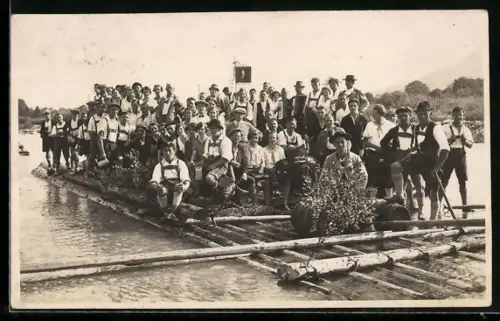 AK Flösser bei einem Ausflug auf dem Fluss, Forstwirtschaft