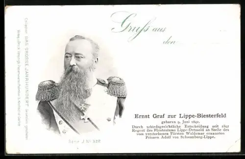 AK Graf Ernst zur Lippe-Biesterfeld in Uniform