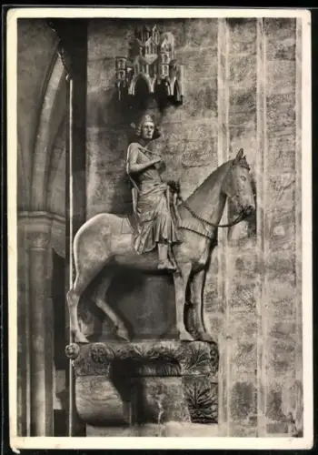 Foto-AK Deutscher Kunstverlag, Nr. 42, Walter Hege: Bamberg, Reiter am Dom (um 1250)