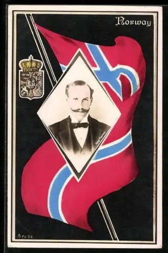 AK König Haakon von Norwegen mit Wappen