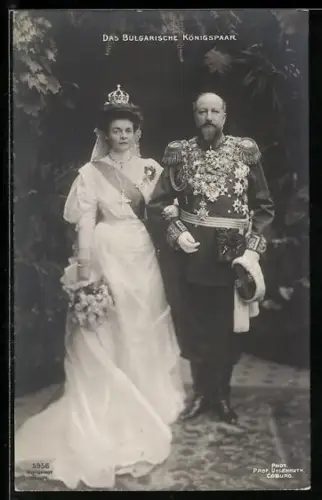 AK König Ferdinand in Uniform und Königin Eleonora von Bulgarien