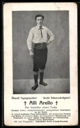 AK Akrobat Alli Arello, Todesläufer an der Decke