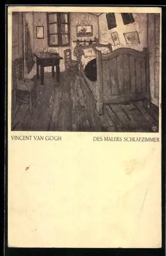 Künstler-AK sign. Vincent van Gogh: Köln, Sonderbund Internationale Ausstellung 1912, Des Malers Schlafzimmer