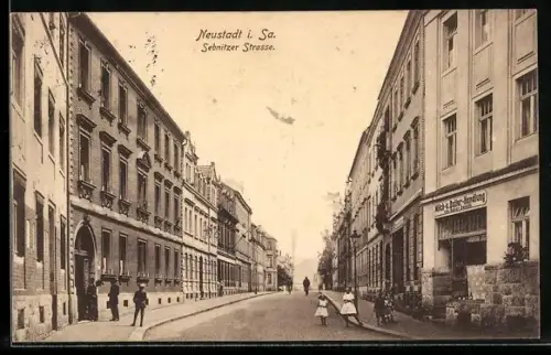 AK Neustadt / Sachsen, Blick in die Sebnitzerstrasse