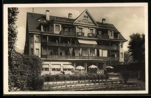 AK Garmisch, Partie am Hotel Wittelsbach, Bes. H. & E. Reiser