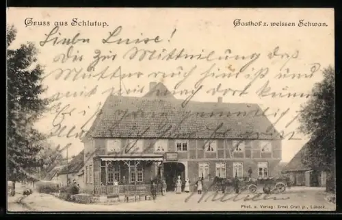 AK Schlutup, Gasthof z. weissen Schwan