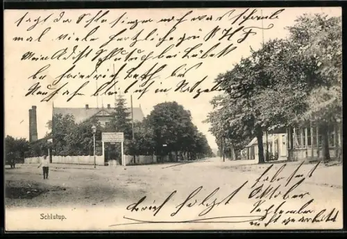 AK Schlutup, Restaurant F. Lamer von der Strasse aus