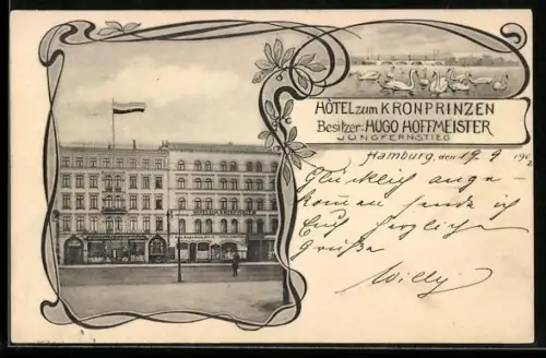 AK Hamburg-Neustadt, Hotel zum Kronprinzen, Bes. Hugo Hoffmeister