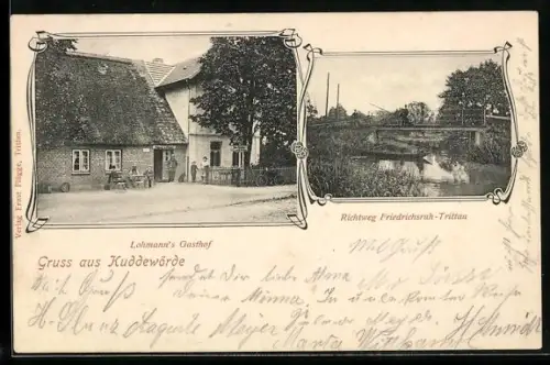 AK Kuddewörde, Lohmann`s Gasthof, Richtweg Friedrichsruh-Trittau