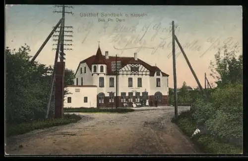 AK Sandbek b. Kappeln, Gasthof Sandbek, Bes. Ph. Dern