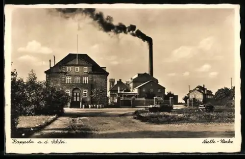 AK Kappeln a. d. Schlei, Nestle-Werke mit rauchendem Schornstein