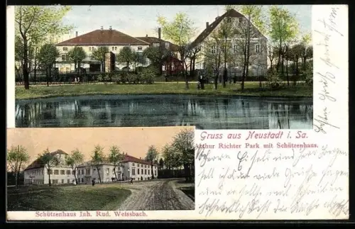 AK Neustadt, Schützenhaus Rud. Weissbach, Arthur Richter Park