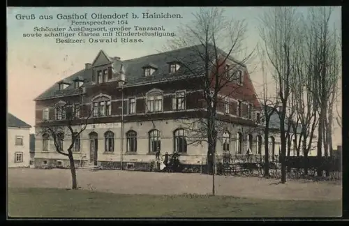 AK Ottendorf b. Hainichen, Gasthof Ottendorf, Besitzer Oswald Risse