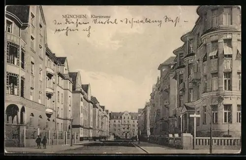 AK München-Schwabing, Jakob-Klar-Strasse mit Wohngebäuden