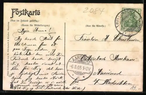 AK Rellingen, Postamt mit Denkmal