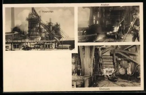 AK Herrenwyk, Hochofenwerk Lübeck AG, Hochöfen, Abstich, Stichloch, Kohlebergbau
