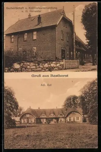 AK Basthorst, Gasthaus v. H. Hamester, Adl. Gut
