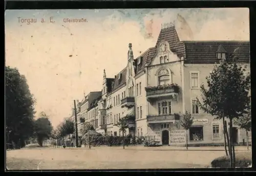 AK Torgau a. E., Geschäft Proschwitz in der Uferstrasse