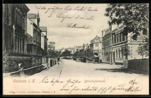 AK Oelsnitz / Erzgebirge, Kaiserliches Postamt an der Bahnhofstrasse