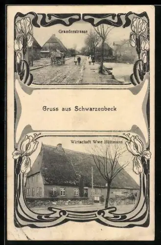 AK Schwarzenbek, Gasthaus Wwe. Hüttmann, Granderstrasse